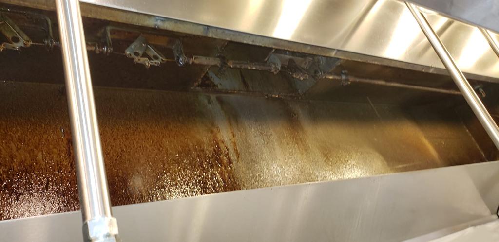 Ventilation hoods above a large institutional kitchen