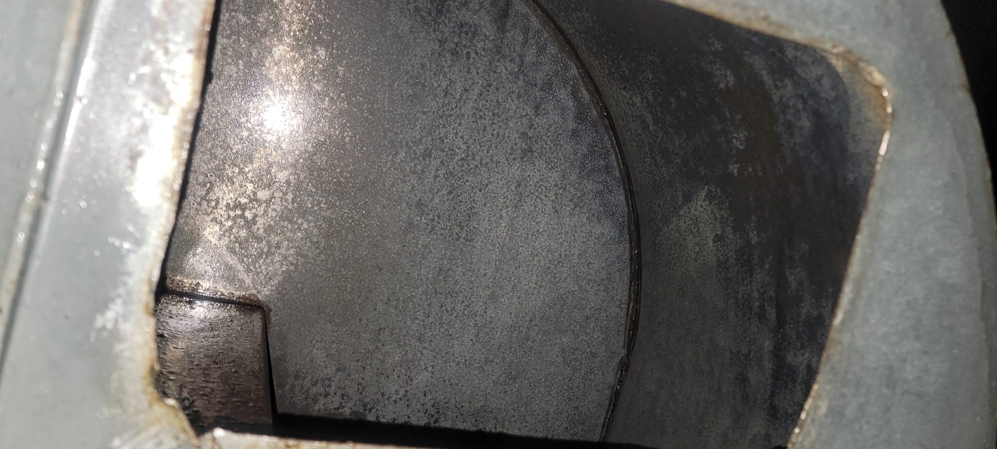 Polished stainless steel kitchen exhaust ductwork