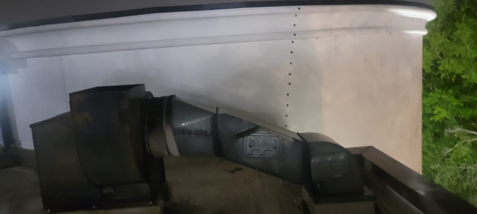 Polished stainless steel kitchen exhaust ductwork